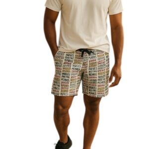 VOLCOM Hybrid Mens Green Graphic Print Board Shorts Cinch Fly Pocket Size 34